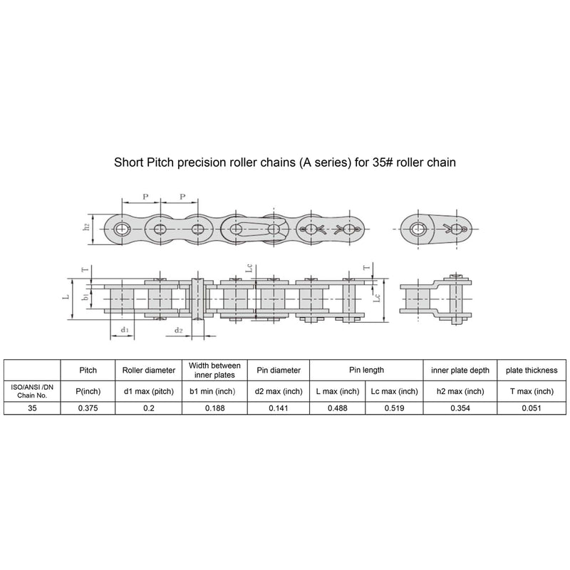 #35 Roller Chain Sprocket Type B 5/8 inch Bore 12 Tooth, Hardened Antirust 1045 Steel Drive Sprockets 35B12-5/8