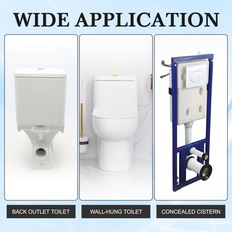 YARNOW Wall Hung Toilet Connector Rear Discharge Toilet Waste Pipe Straight Pipe Extension Pvc Lengthened Drain Tube for Wall Mounted Anti-Leak Seal 7.48 X 5.35 X 5.35 in 2 Pack