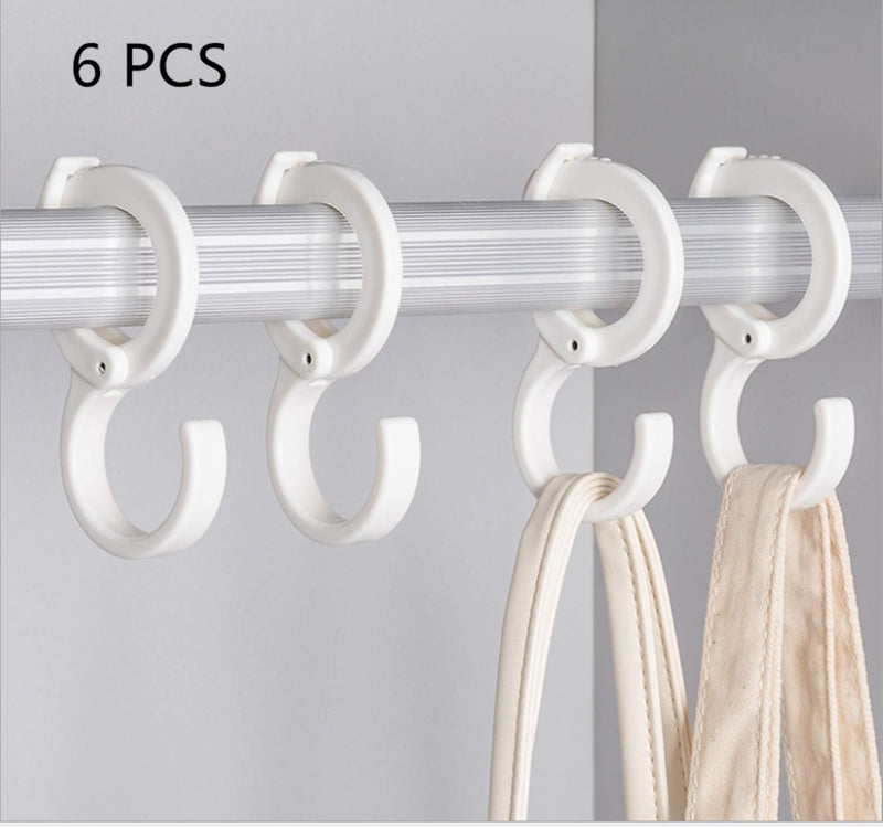 White Hanging Hooks, Multi-Purpose Hanging Hooks Hangers,Table Edge Hook,Hook Clip,Hanging Clips Hook,Windproof Hook, for Home, Office, Workshop, Exhibition(6 PCS, White)