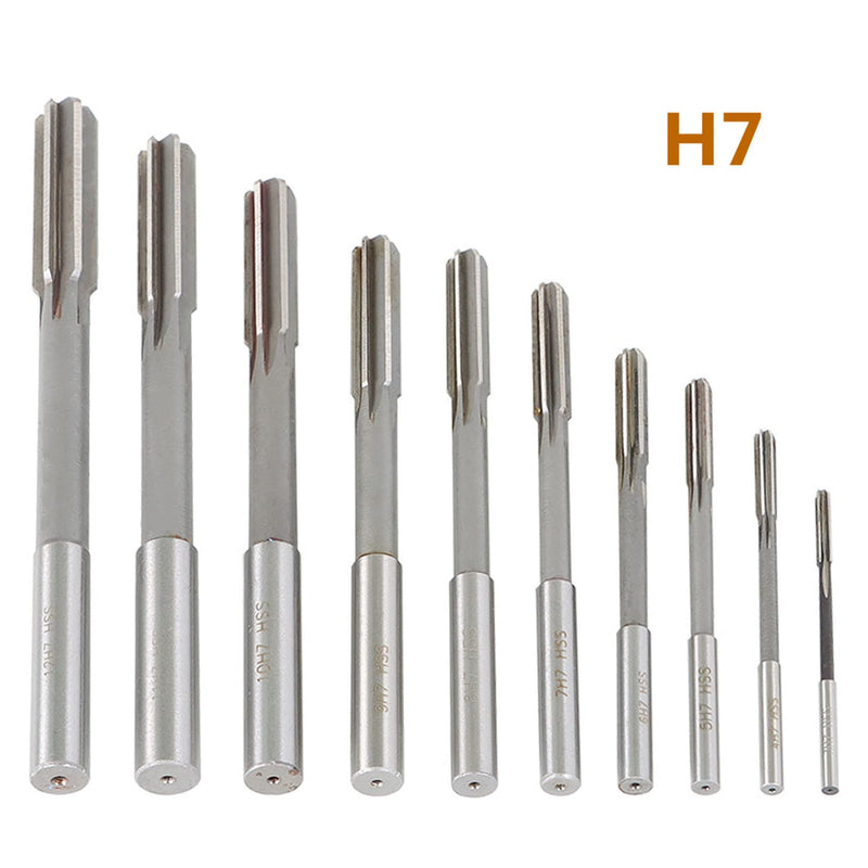 Kimllier 10Pcs Chucking Reamer Set 3-12mm HSS H7 Reamer Set Cutter Milling Reamer Kit for Lathe Machine