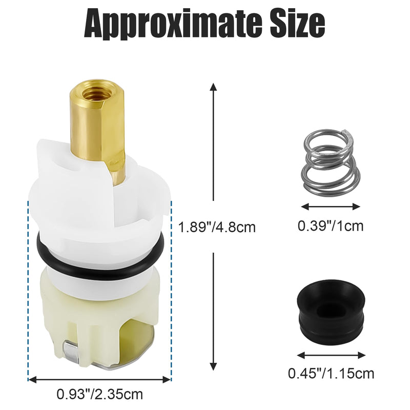 2 Pack RP25513 Faucet Stem Assembly Replacement Compatible with Delta Two Handle Faucet Repair Kit for Bathroom Kitchen Sink with RP24096 Faucet Cartridge RP4993 Seat and Spring RP24097 Turn Stop 1/4 White-2 Pack