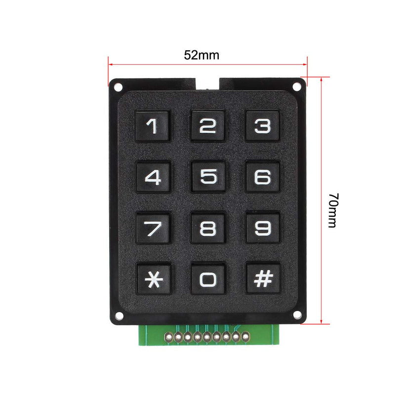 uxcell 3x4 Matrix 12 Keypad Keyboard Module 12 Button for MCU