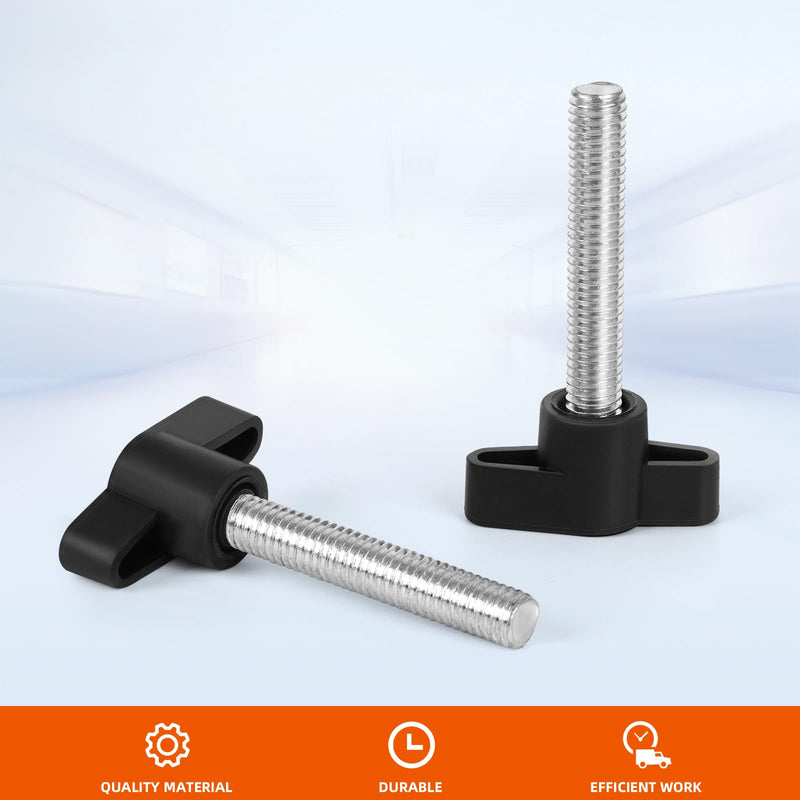 M6 x 15mm Z Type Handle Thumb Screws Plastic Head Mechanical Handle Bolts T-Shaped Wing Adjustable Knobs Carbon Steel, 5 PCS M6 x 15mm