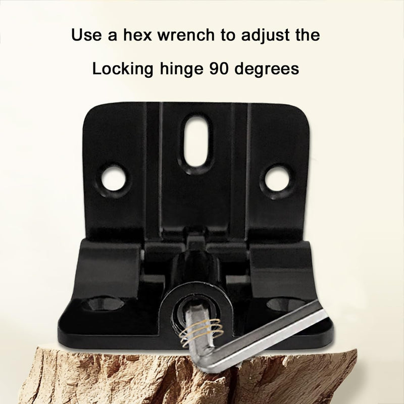 180 Degree Bifold Door Hardware Locking Hinge 90 Degree 4 Pcs | Folding table hinge 180° locking,heavy-duty zinc alloy,black for folding tables and bifold door,Smooth 90° lock,sturdy Black--4