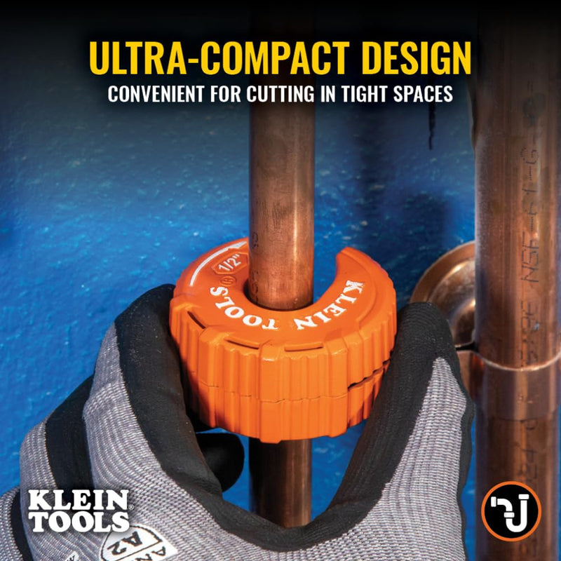 Klein Tools 50048 C-Style Copper Tubing Pipe Cutter Tool Set with 1/2, 3/4, and 1-Inch Cutters, MODbox Case, Ultra-Compact for Tight Spaces, 3-Piece