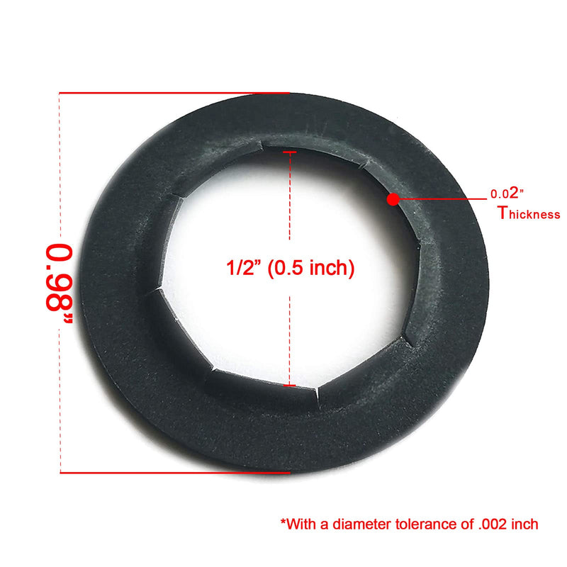 (8-Pack) 1/2" Axle Push Nuts, Dolly Wheel Lock Washers with Oiled Phosphate Finish - Fit 1/2” Axle Rods on Dollies, Yard Trailers, and Lawn Wagons 1/2" (0.5 inch) Black