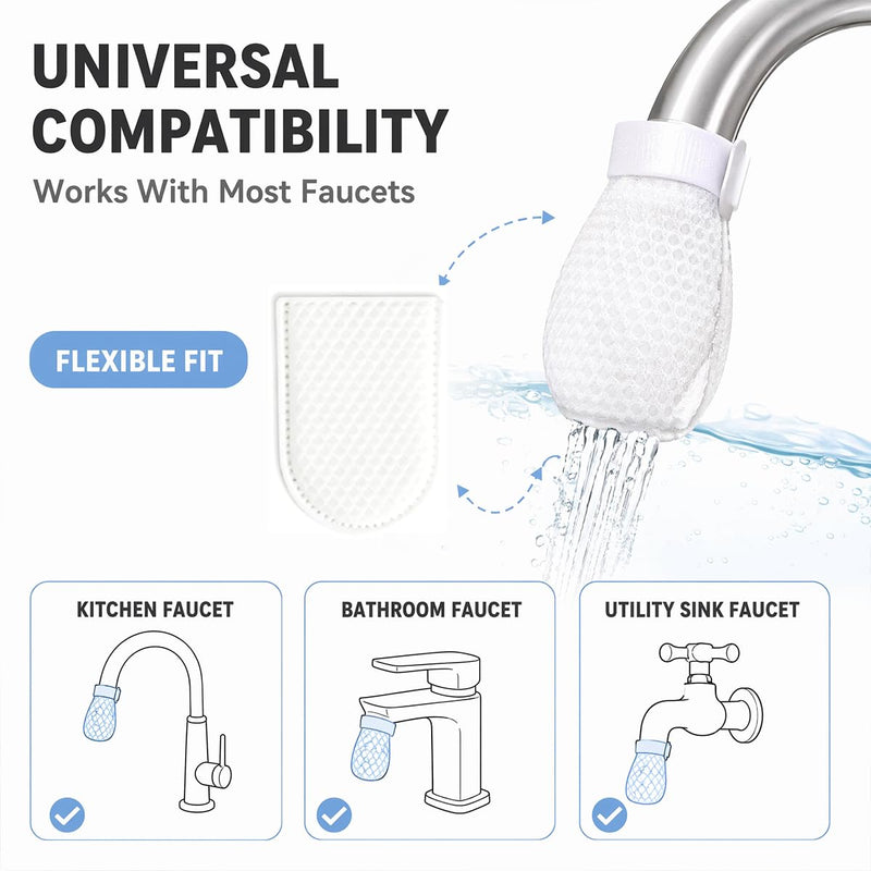 Faucet Filter Cotton Bag,100 Pack with 20 Cable Ties,Replacement Filter Bag
