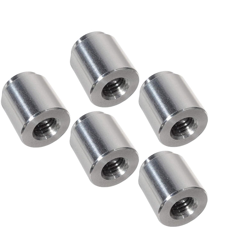 ICT Billet 5pc Aluminum M10-1.5mm Weld On Bung Female Nut Threaded Insert Weldable Metric 10mm 18.5mm (.74") O.D. Designed & Manufactured in The USA FM1015BUNG-5