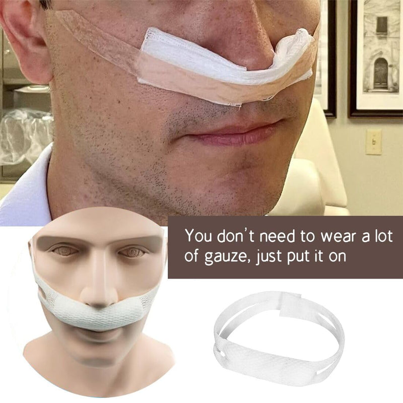 Elastic Nose Bandage 5 Pcs Nasal Bandage Dressing Holder High Absorption Nasal Surgery Bandages Recovery Supplies, White