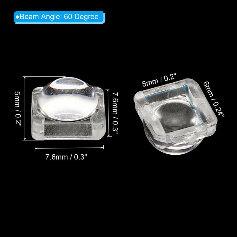PATIKIL LED Convex Lens, 30 Pack 60 Degree Beam Angle Acrylic LED Optical Convex Condenser Lens for 5050 LED Strip Lamp Beads