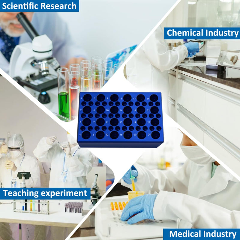 Aluminum Cooling Block - 24 Well+36 Well PCR Tubes Cooler,24-Well for 1.5ml /2ml Centrifuge Tubes and 36-Well for 0.2ml PCR Tubes