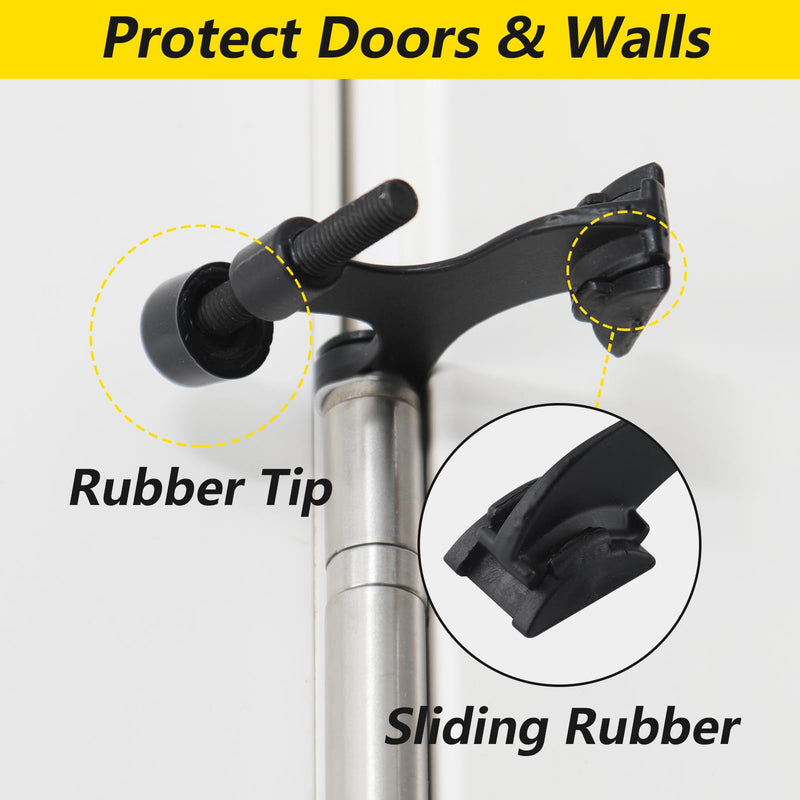 HOME MASTER HARDWARE Hinge Pin Door Stopper, 12 Pack Matte Black Adjustable Heavy Duty Door Stop with Cushioned Plastics Bumper Tips for Durable Use