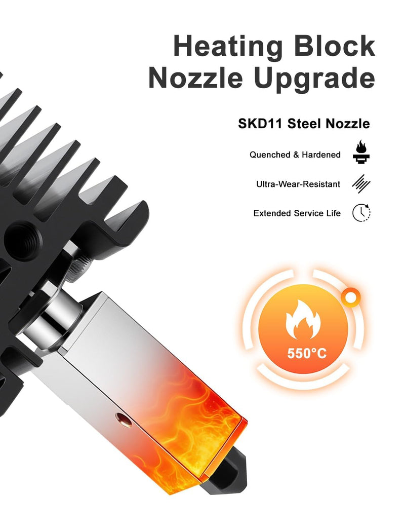 Mviioe 4PCS 0.4mm Hardened Steel P1S Nozzle Hotend Compatible with Bambu Lab P1S P1P 4 PCS