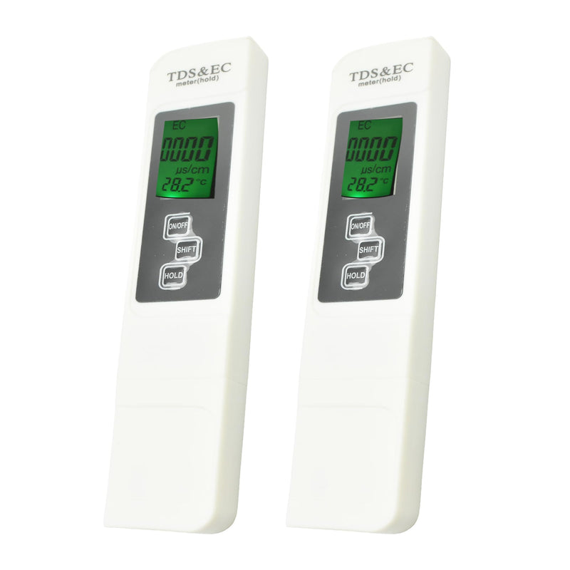 3 in 1 Digital Water Quality Tester, TDS, EC& Temperature Meter,0-9990ppm, Ideal Water Testing for Drinking Water,Pool, Aquariums. 2 PCS Come with Plastic Case