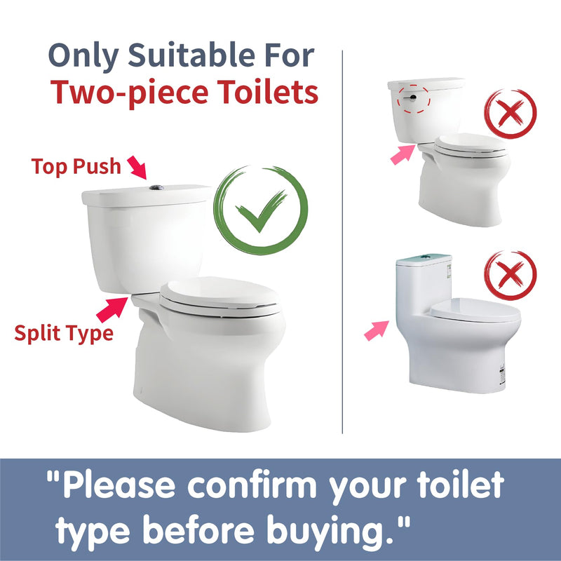 3-Inch Dual Flush Valve Replacement Kit,Universal for 2-Piece Toilets,Has Flush Valve, Fill Valve,Button,Bolt,Gasket. Compatible with Glacier Bay, American Standard,Aquasource and More Fits 3-inch drain holes