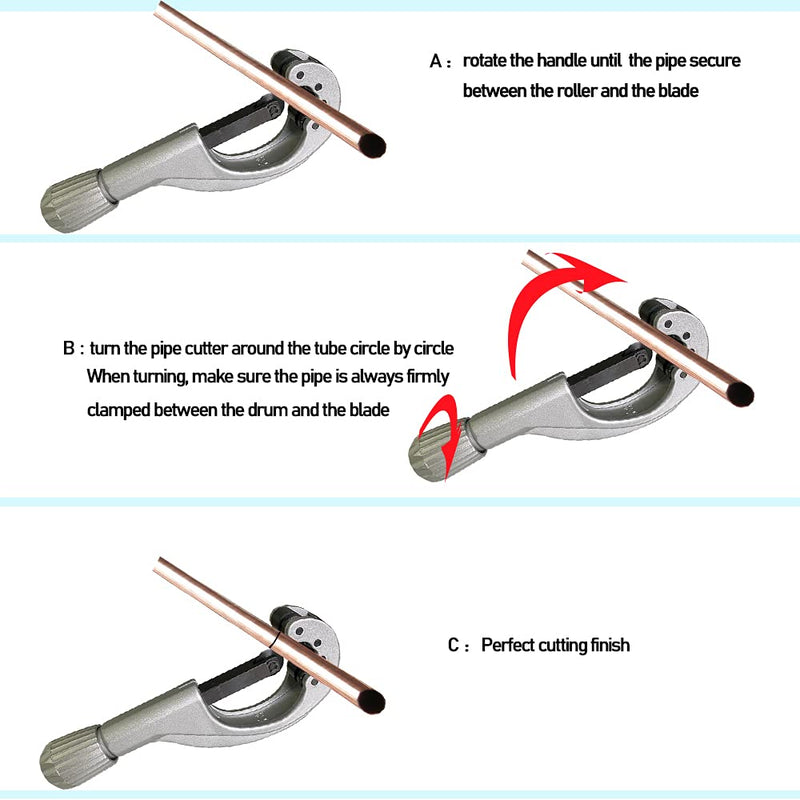 Tubing and Pipe Cutter 1/4 to 2-5/8 Inch with Extra Blade for Pipe Copper Thin Stainless Steel Tube
