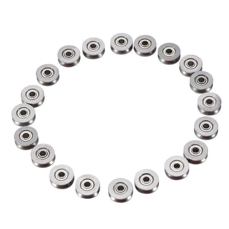 20pcs V623ZZ Miniature Steel V- Pulley Rail Ball Bearing Miniature Pulley Bearing Pulley 3x12x4mm for Rail Track Liner Motion System - NewNest Australia