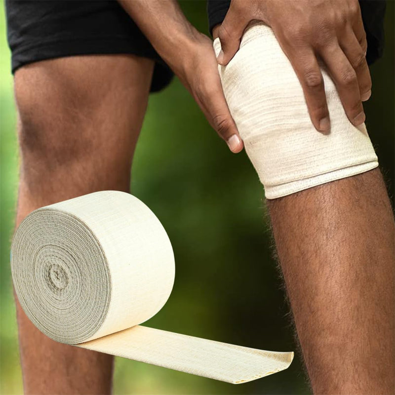 Elasticated Tubular Support Bandage Cotton Stockinette Tubing Size F Reusable Compression Sport Bandage Roll for Arm Leg Knee (3.9 Inch x 5.46 Yard)