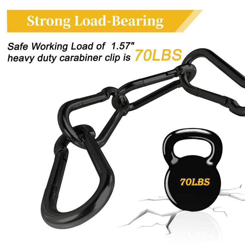 Spring Snap Hook Black Carabiner ，Sunxer Tool Small Black Carabiner Clip 1.57 inch 5 PCS Heavy Duty Carabiner Clip Qick Link for Keychain Dog Leash Locking Camping Fishing Hiking 1.57inch(M4)--5pcs