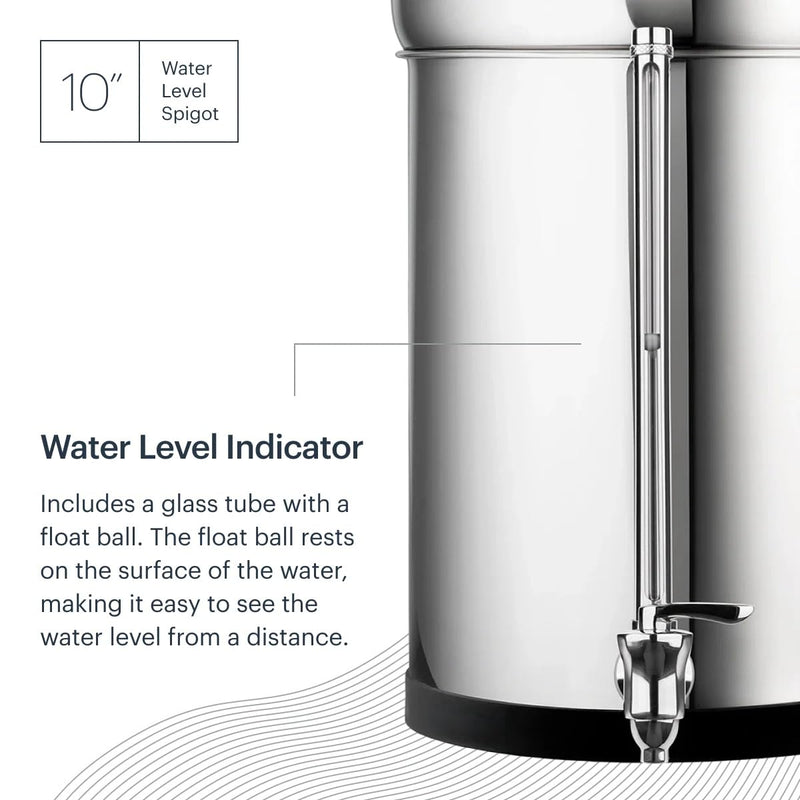 10 inch Boroux Water Level Spigot for Boroux Legacy in Stainless Steel Finish
