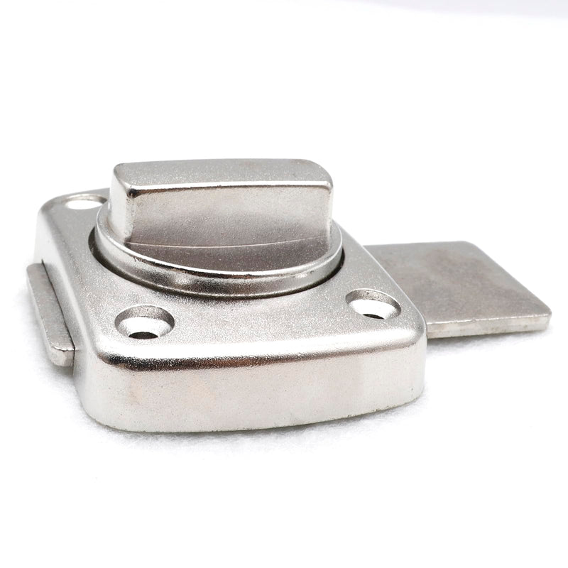 Generic 2 Packs Rotate Bolt Latch Gate Latches Safety Door Lock Double Sided Gate Hardware Door Lock Latch for Cabinet Garages (Silver, Large Size) Silver