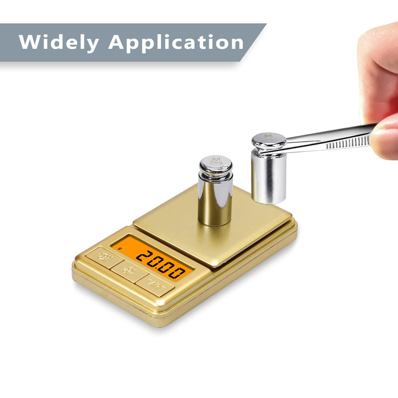Calibration Weights Set, 7pcs 1-60g Calibration Gram Scale Weights Kit, Small Test Weight for Scales Digital Weight Grams, Includes: 1g*1, 2g*2, 5g*1,10g*1, 20g*2,1 Piece Tweezers