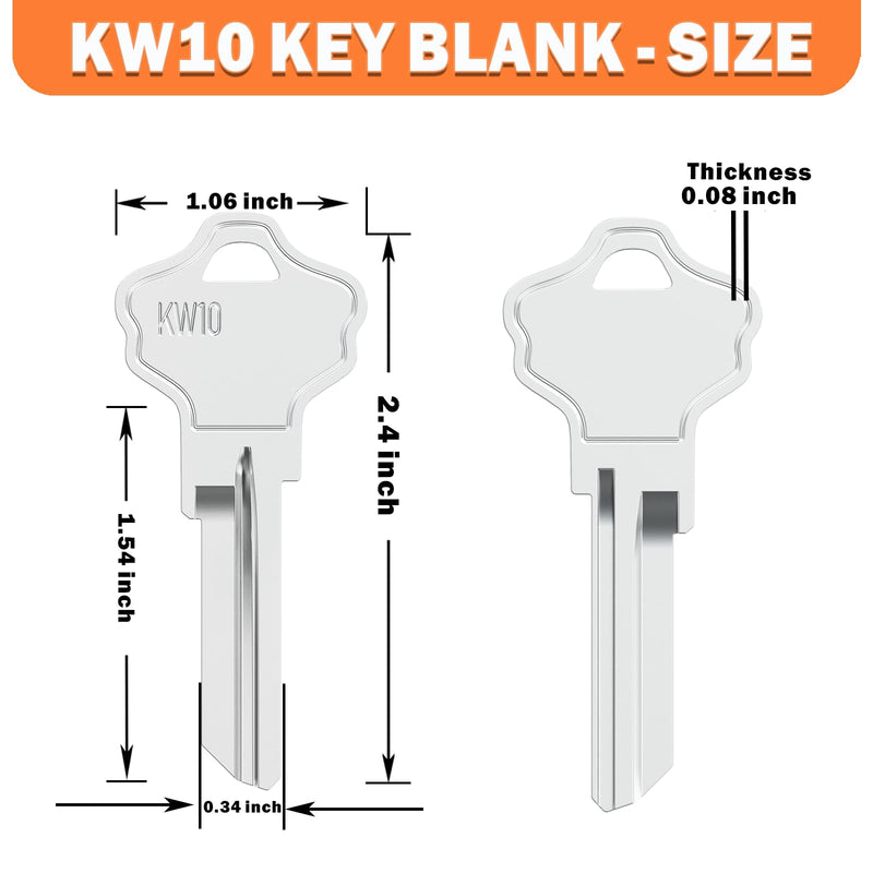 KW10 Blank Key and SC4 Key Blanks, Pack of 40 Uncut Blank Keys, Premium Brass Blank Keys for Home and Professional Use Nickel