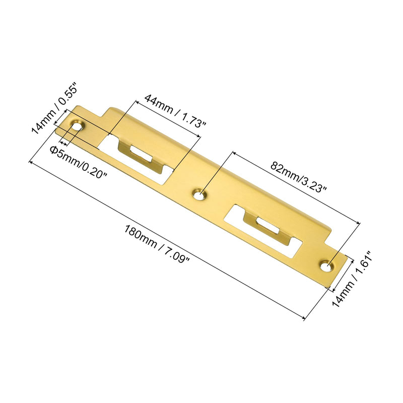 uxcell Door Strike Plate, 180mm x 41mm 201 Stainless Steel Latch Deadbolt Strike Plate for Door Frame Door Jamb, Gold