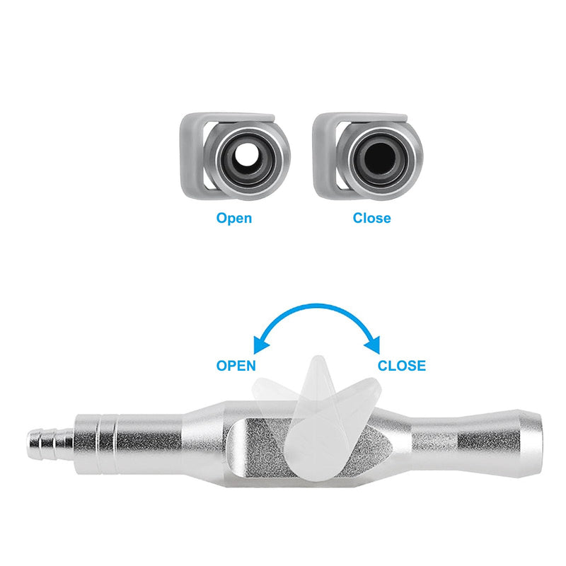 Dental Saliva Ejector Suction Valve Adapters 6 Pack, Universal HVE/SE Tip Adaptor with Strong & Weak Suction Control, Autoclavable Aluminum Dental Suction Valves for Dental Clinic Lab