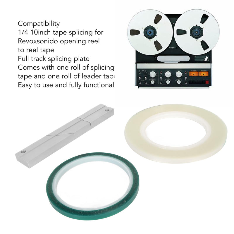 0.25 10 Inch Tape Splicing Set, Aluminum Alloy Professional Tape Splicing Block Open Reel to Reel Tape Splicing Set Fit for Revoxsonido 0.25 10 Inch Open Reel to Reel Tape Media