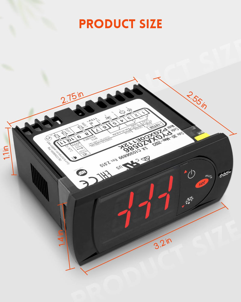 Digital Temperature Control Thermostat for PZGXC0E112K with Temperature Sensor Probes 115，Fit for Carel/ Main Street Equipment BMR-23-F BMR-49-F