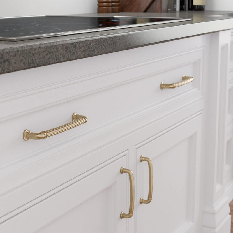 Richelieu Hardware BP8818192CHBRZ Casoria Collection 7 9/16-inch (192 mm) Center-to-Center Fluted Champagne Bronze Traditional Round Cabinet and Drawer Pull Handle for Kitchen, Bathroom, and Furniture 192 mm