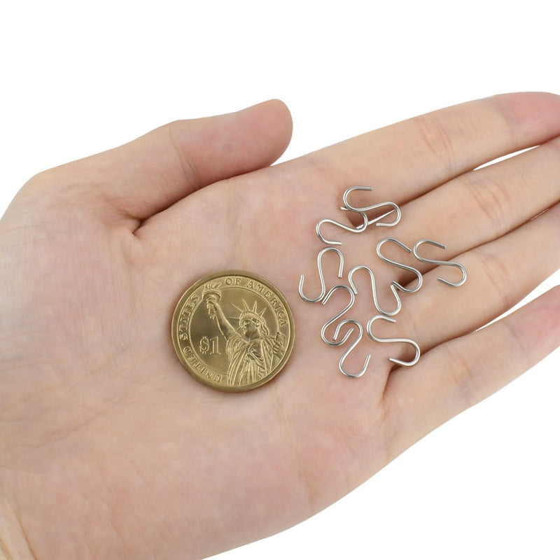 100 Pcs Mini S Hooks for Hanging Mini S Hook for Crafts 1 Metal S Hooks Mini S Shaped Hanger Ornament for Jewelry 1/2 Inch Wire Hangers for Diy Jewelry Small S-Shaped Connectors for Diy Key Chain