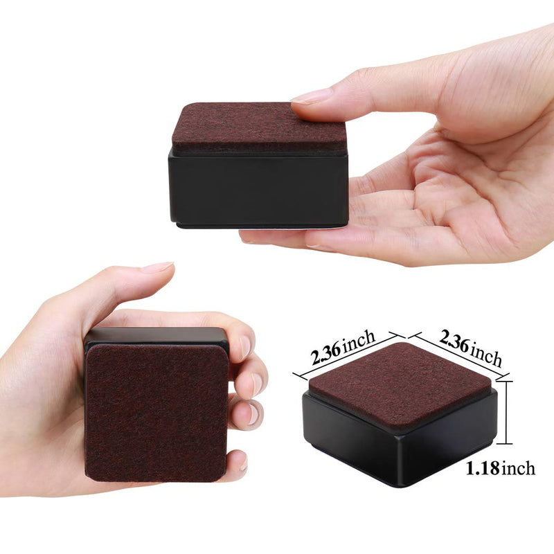 Ezprotekt 1.2 Inch Bed and Furniture Risers, Heavy Duty Square Sofa Tables Couch Chair Risers, Width 2.4"-Adds 1.2" Height, Supports 20,000 lbs, Protect Carpet & Floors from Scratches (4 Pack, Black) 1.2" x 2.4"