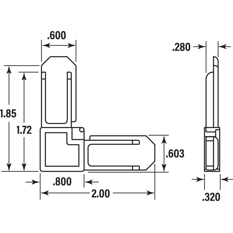 Prime-Line MP7729-50 Screen Frame Corner, 5/16 In. x 3/4 In., White Plastic (50 Pack) Mount Bracket