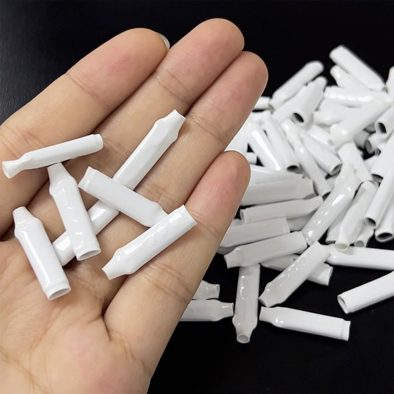 100pcs White Dry B-Connector Wire Telephone Alarm Wire Crimp Beanies Splices for Low Voltage