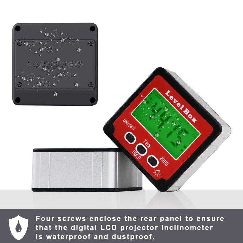 Digital Inclinometer Angle Finder Gauge, IP54 Digital Electronic Protractor Bevel Gauge, Inclinometer Angle Cube Level Box with LCD screen for Woodworking, Table Saw and etc
