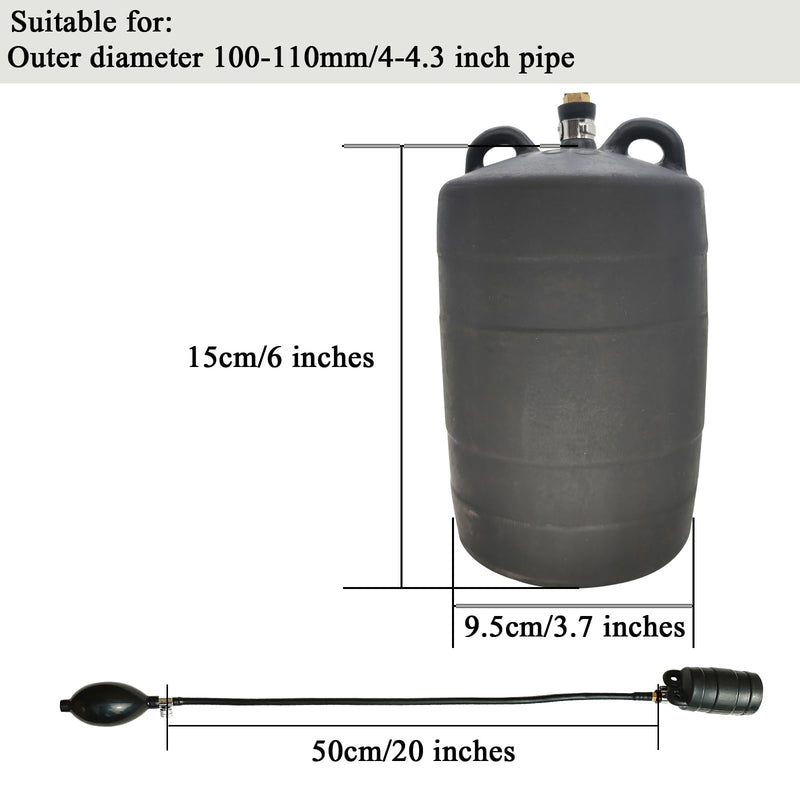 Sewer Test Plug,Test Plug Plumbing,Inflatable Pipe Plug,Inflatable Pipe Plug Balloon Plug,Self-contained Hand Inflatable Ball. (4 inches) 4 inches