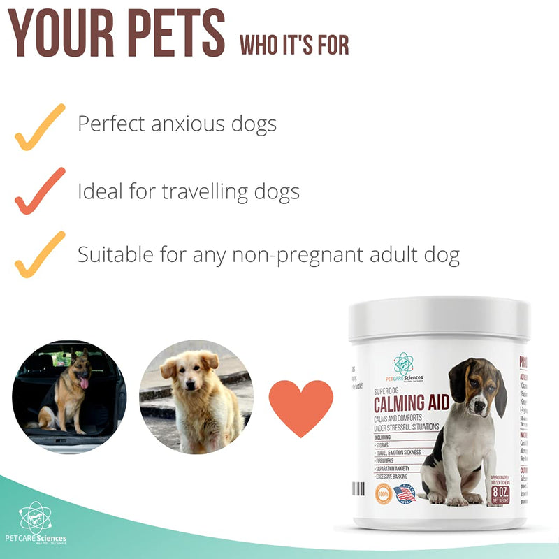 Calming Chews for Dogs or to Calm Puppy - Natural Dog Anxiety Relief - Anti Car Motion Sickness for Dog Calming Treats - Made in The USA - 100 Tasty Turkey Flavor Chews