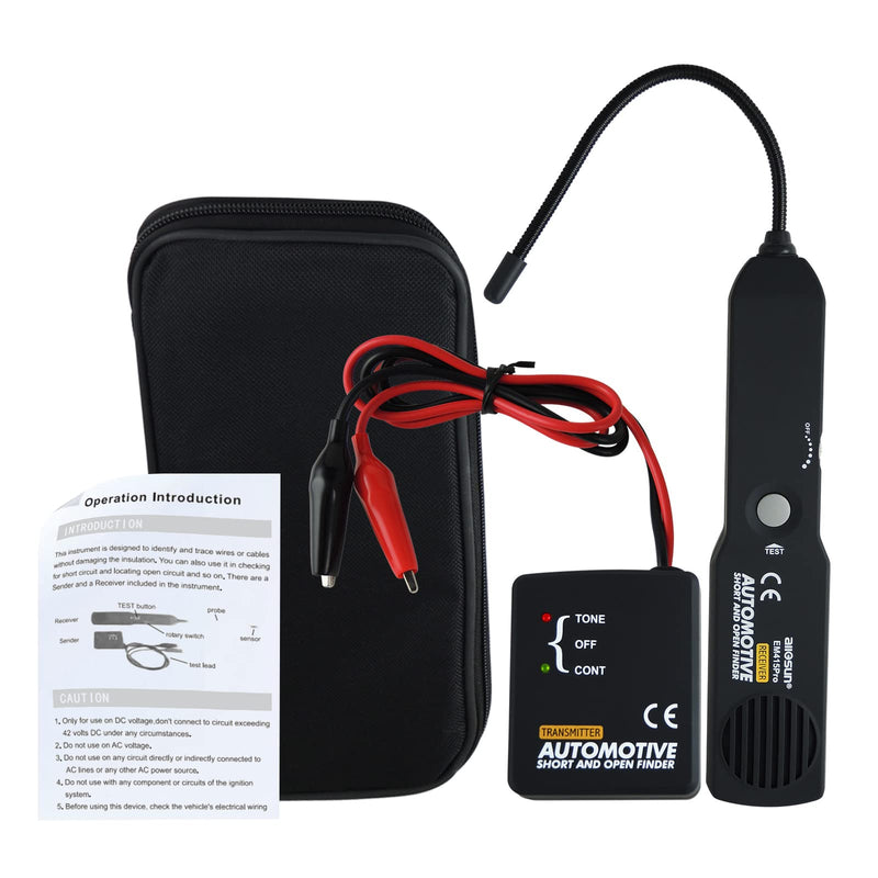 Automotive Electrical Open&Short Finder Circuit Tester Circuit Finder Detector Tone Generator Cable Wire Breaker Tracker Circuit Fault Finder DC 6-42V Car Diagnostic Tool