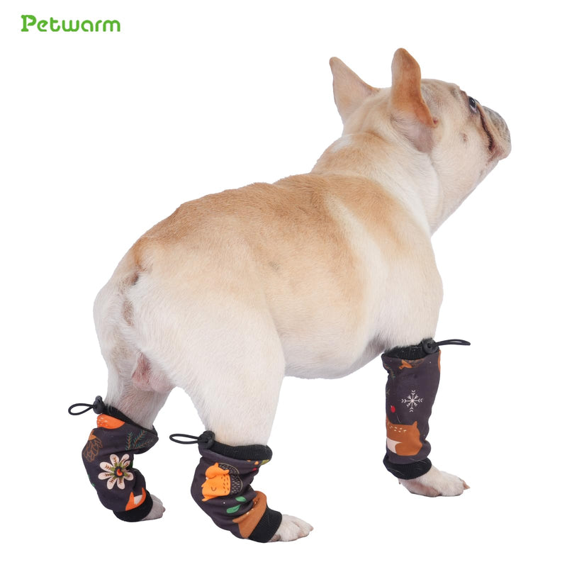 PetWarm Dog Recovery Sleeve 4pcs Set, Dog Leg Sleeve, Ideal for Comfort and Support During Pet Recovery, Suitable for Active or Support Recoverying Pet Use, Black Brown, S Small