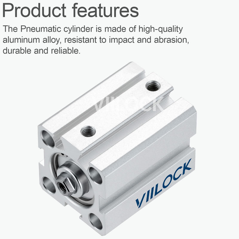 Pneumatic Air Cylinder 20mm Bore 25mm Stroke, Thin Air Cylinder Double Action Hydraulic SDA 20 X 25 20mm x 25mm