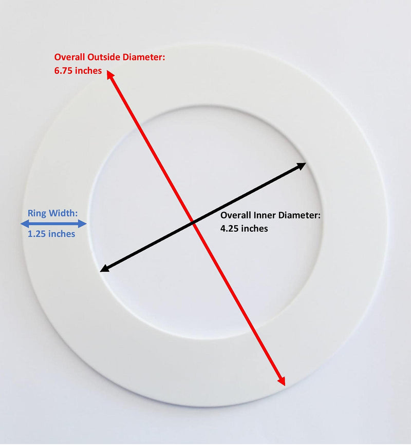 Plastic 4.25" Light Trim Goof Ring for 4" Inch Lighting Fixture Recessed Can (1, Off-White) 1 White