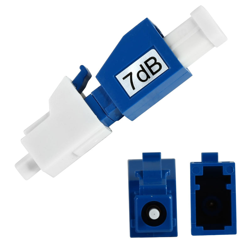 10 Pack Single Mode Fiber Optic Attenuators – 2dB, 5dB, 7dB, 10dB, 15dB, LC/UPC Fiber Attenuator Ideal for Communication & Data Centers LC-UPC