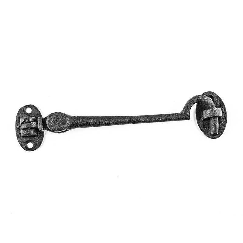 Renovators Supply Manufacturing Door Latch Lock 6 in. Cast Iron Swivel Style Hook and Eye Latch for Door in Oil Rubbed Bronze Finish with Mounting Hardware Pack of 2 6-inch Swivel Hook