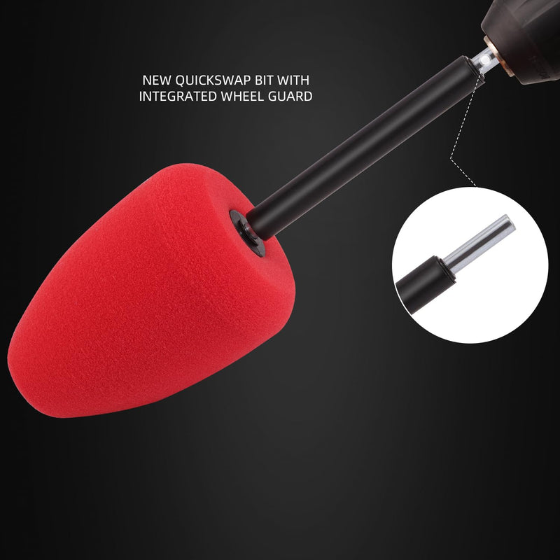 SPTA Metal Polishing Tool, Auto Cylindrical Metal Polish Buffing Polishing Ball, Drill Buffing Sponge Pads Buffing Wheel for Drill Foam, Sponge Buffing for Automotive Car Wheel Hub Care Red Cylindrical Polishing Ball