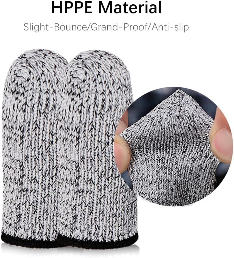 Finger Cots Cut Resistant Protector (24 Pcs) - 6.5cm Only - Finger Covers for Cuts, Gloves Life Extender, Cut Resistant Finger Protectors for Kitchen, Work, Sculpture, Anti-Slip, Reusable Gray 24PK