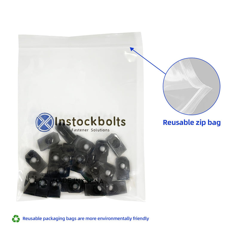 5/16"-18 U Clip On Nut, Black Extruded U Nuts Clip Carbon Steel, 15 Pcs U Style Fastener Clip for Automotive Dash Door Panel Interior(15 Pack) 5/16"-18(Black,15 pack)