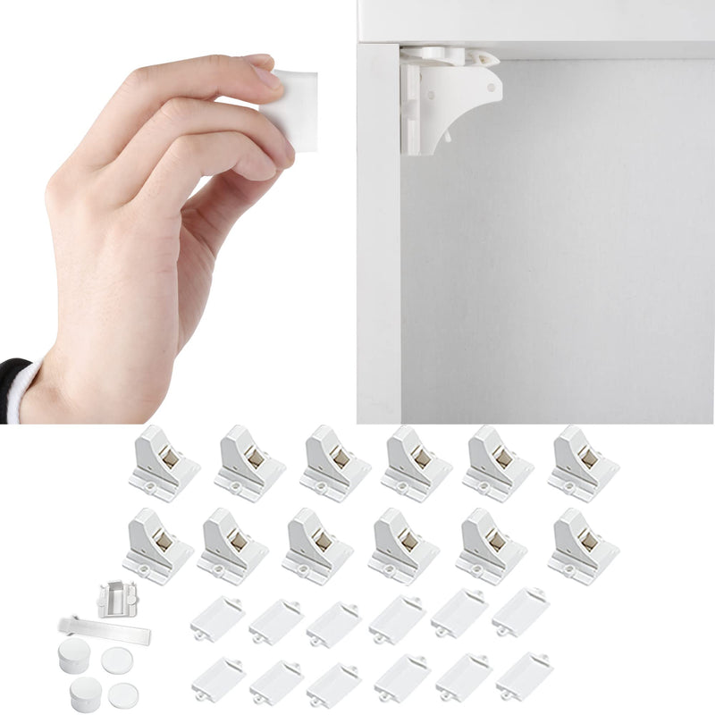 Vmaisi Adhesive Magnetic Cabinet Locks (12 Locks and 2 Keys) Standard 12.0