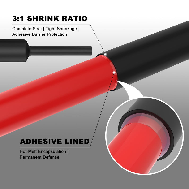 3:1 Adhesive Lined Heat Shrink Tubing Roll, Marine Grade Waterproof Dual Wall Heat Shrink Tube, Industrial Electrical Wire Insulation & Automotive Wire Repair – Black (1-1/2", 32 FT) 1.5 Inch 32 Feet